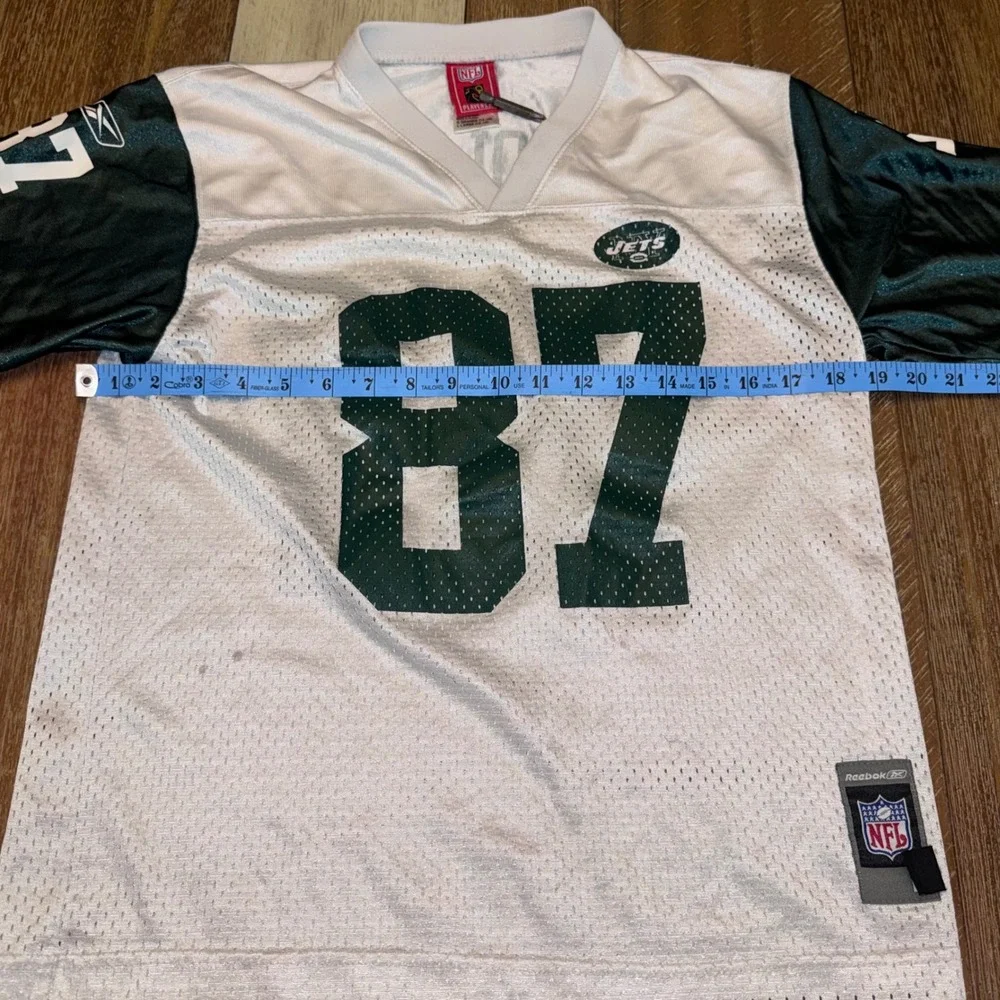 Reebok Football Jersey Kids Large White Good Laveranues Coles 87 New York Jets